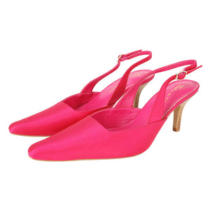 Pink Gloria Slingback Kitten Heel Shoes