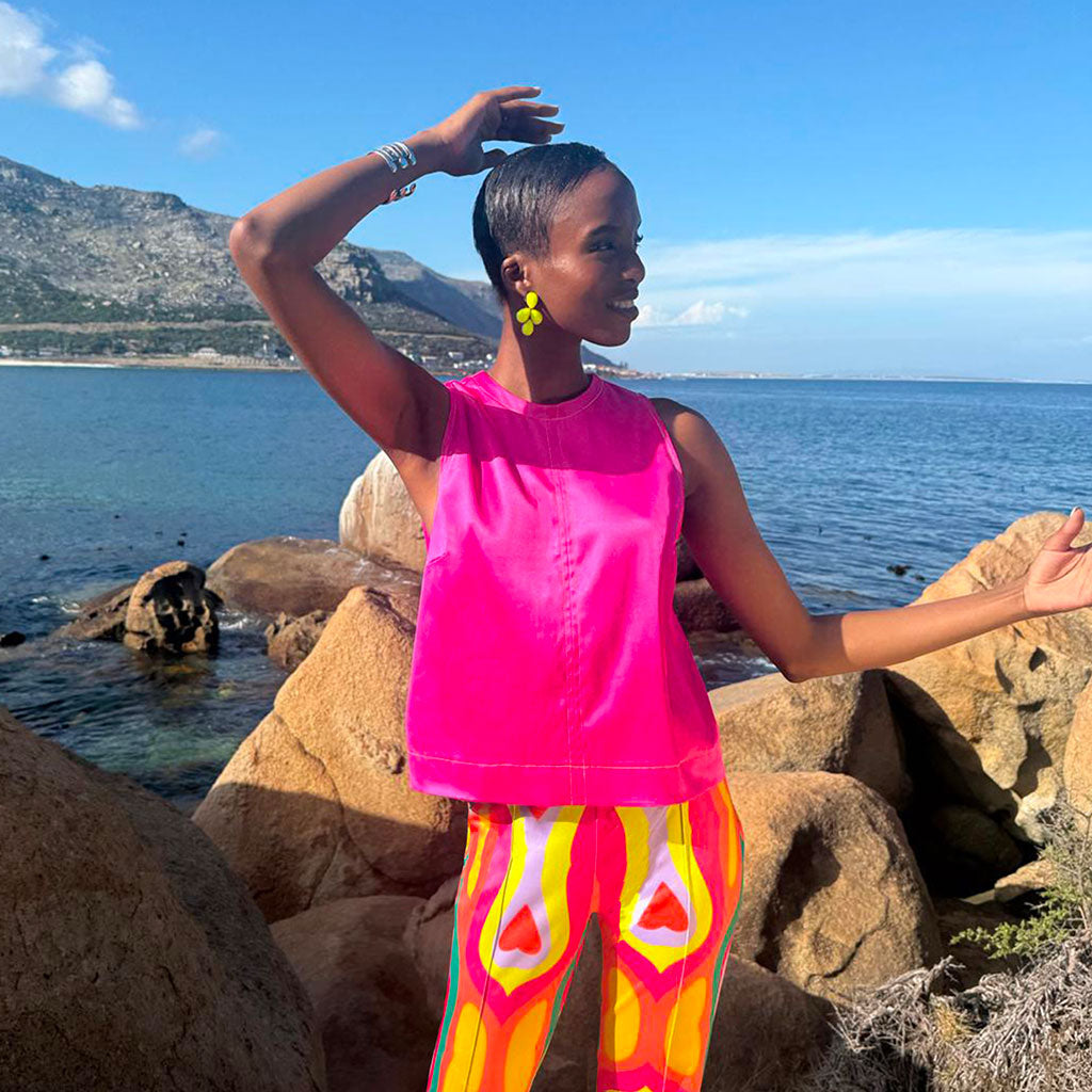 Pink Josea Satin Top