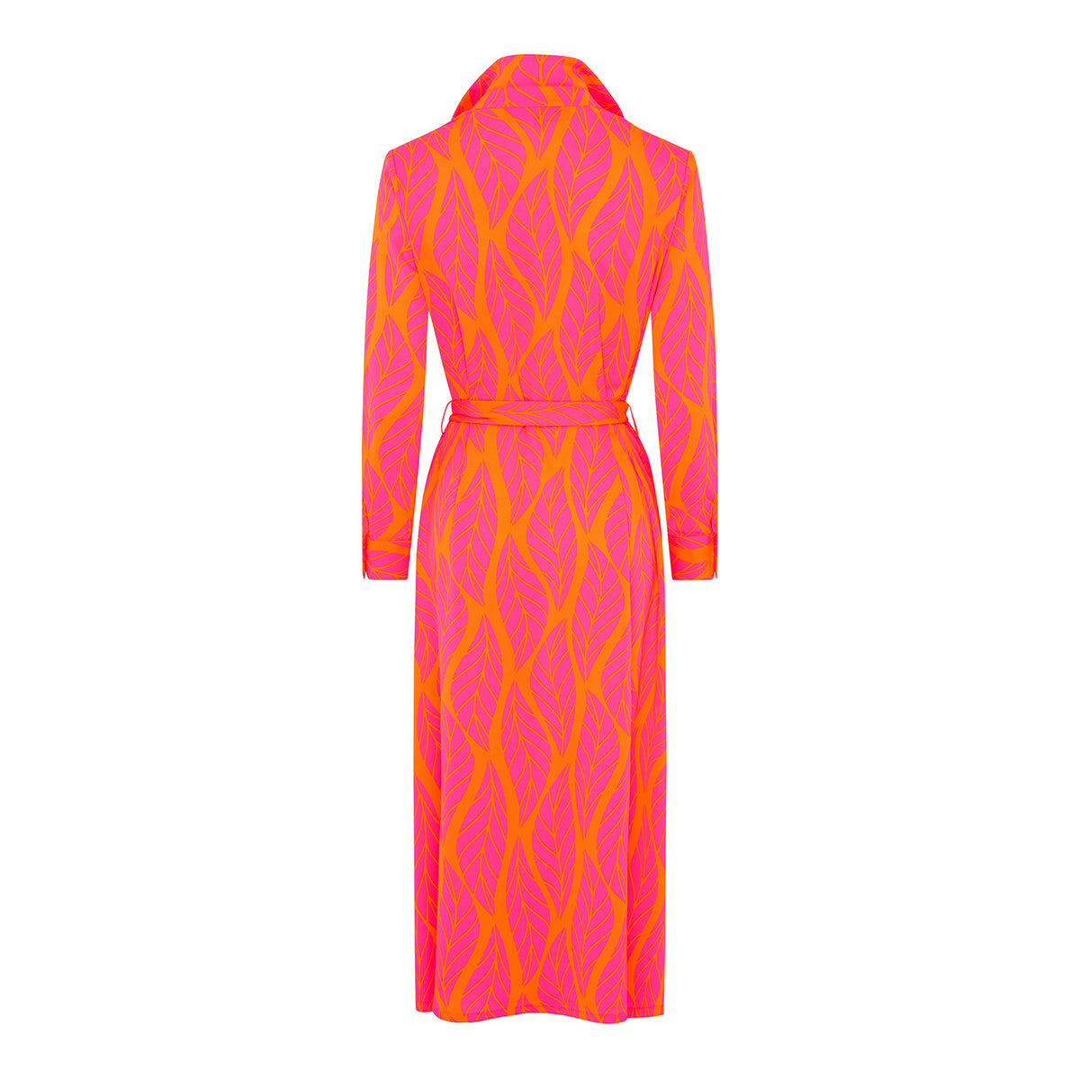 Pink Orange Palmetto Shirt Dress