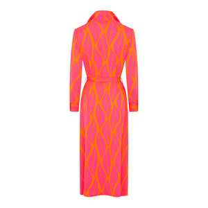 Pink Orange Palmetto Shirt Dress