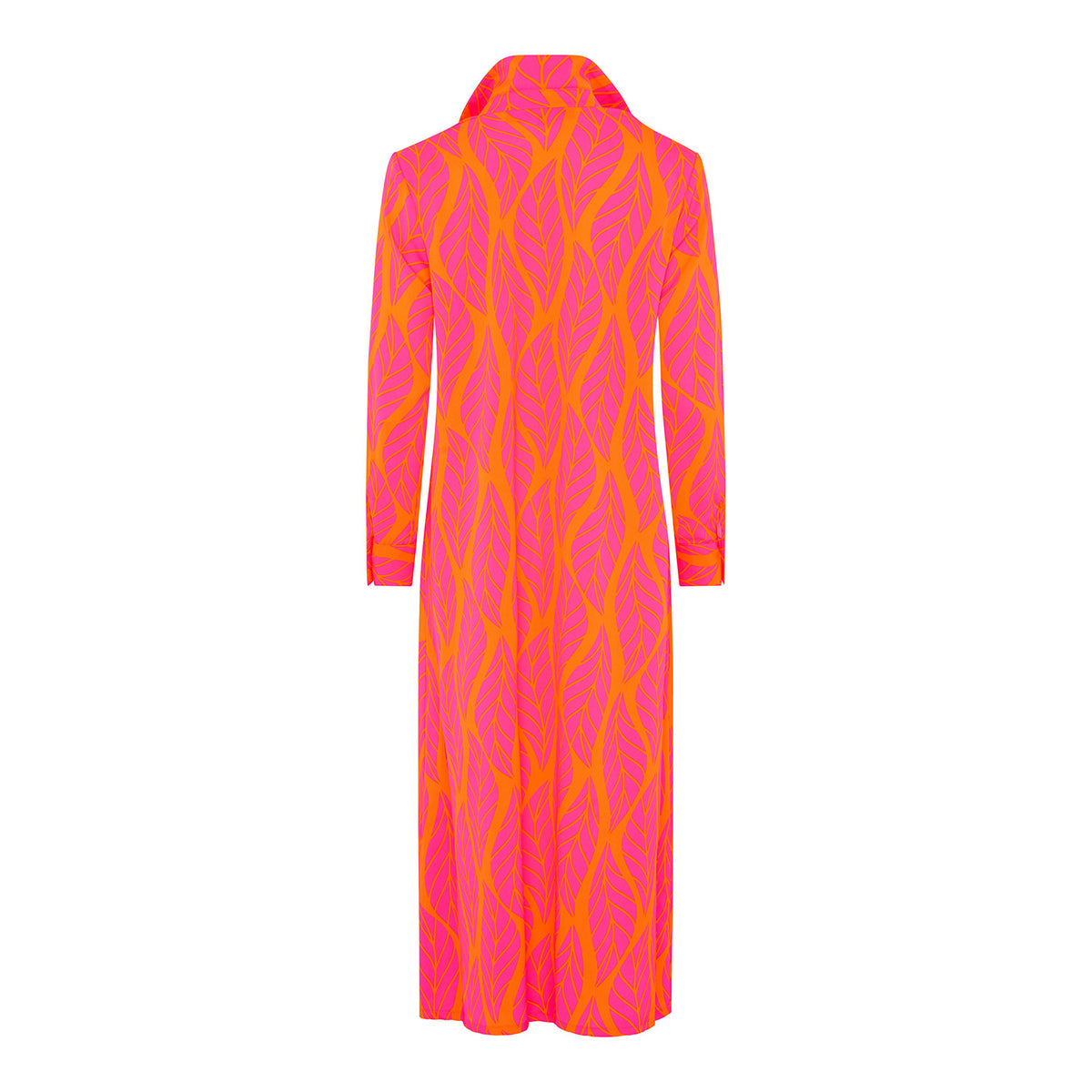 Pink Orange Palmetto Shirt Dress