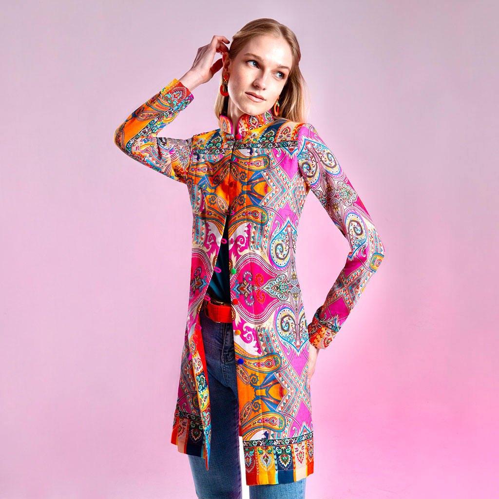 Pink Sorbet Paisley Shawl Carnival Jacket