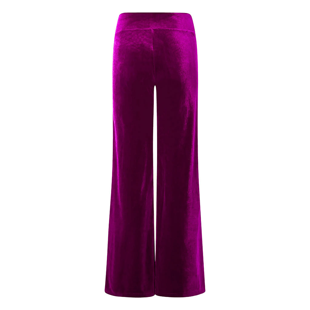 Pink Velvet Flare Trousers