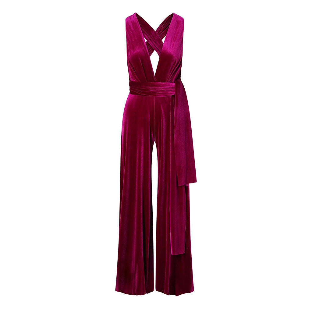 Pink Velvet Jumpsuit
