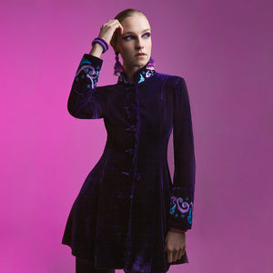 Purple Velvet Lalique Dove Swing Jacket