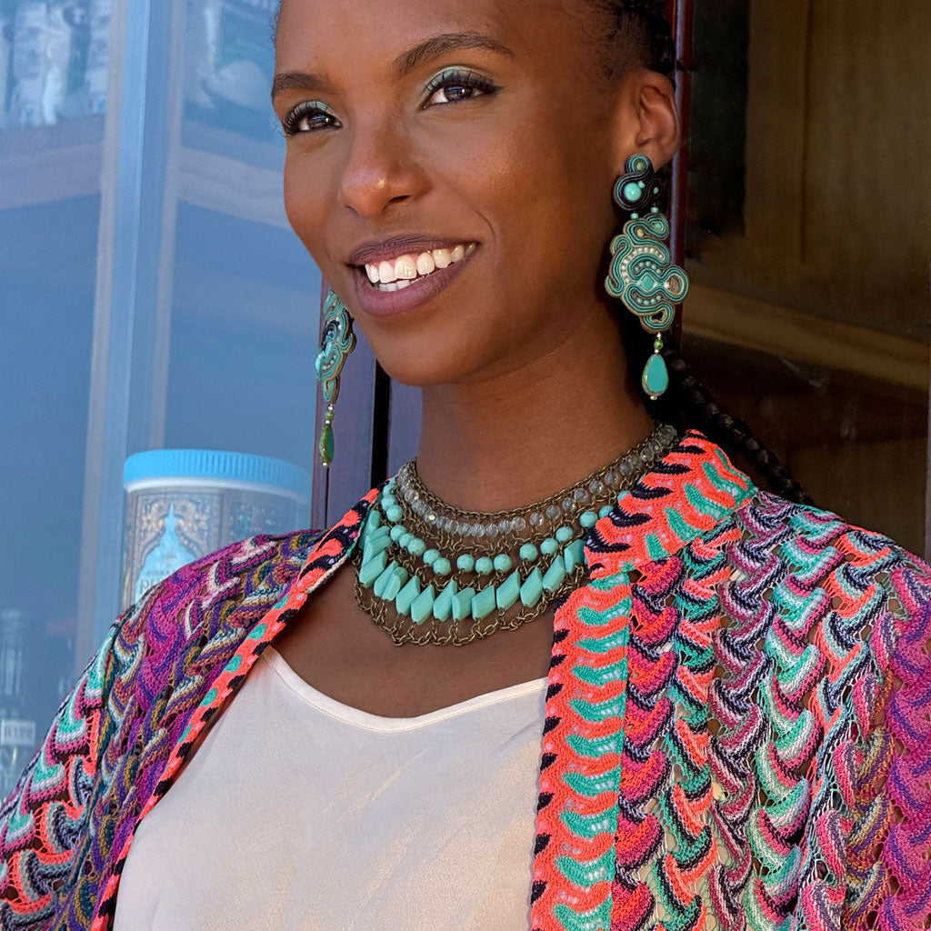 Purple Zigzag Jessie Longline Cardigan