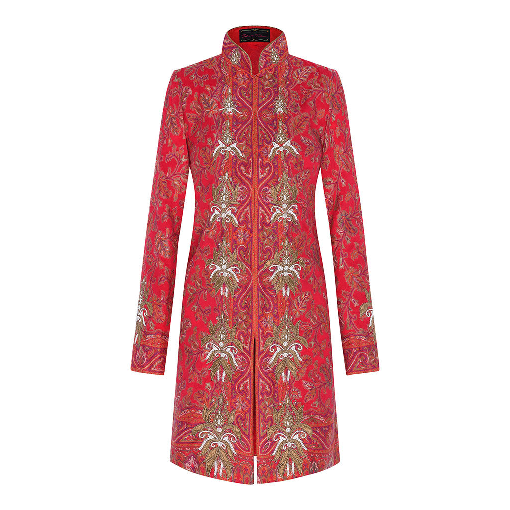 Raspberry Royale Paisley Shawl Jacket