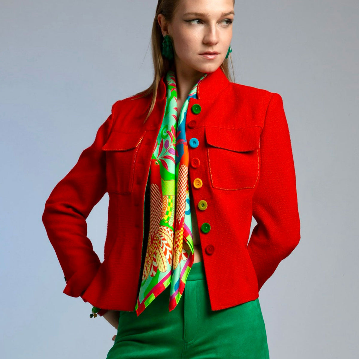 Red Tessie Cotton Jacket