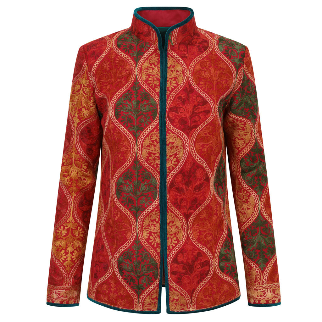 Red Valerie Embroidered Jacket