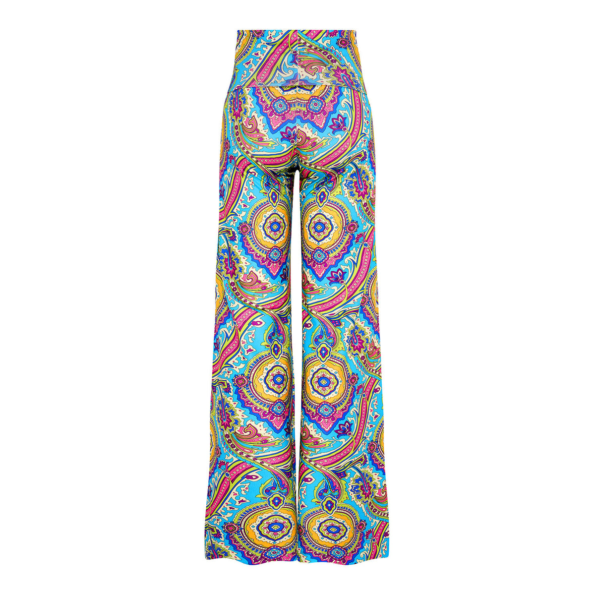 Riviera Paisley Wide Stretch Flare Trousers