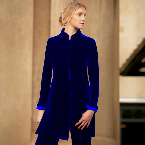 Royal Blue Velvet Grace Jacket - Beatrice von Tresckow Designs