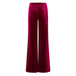 Ruby Velvet Wide Flare Trousers