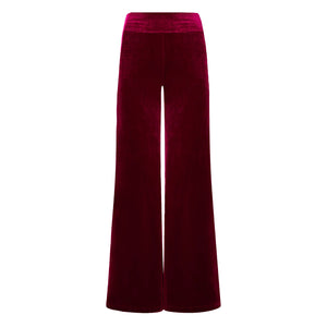 Ruby Velvet Wide Flare Trousers