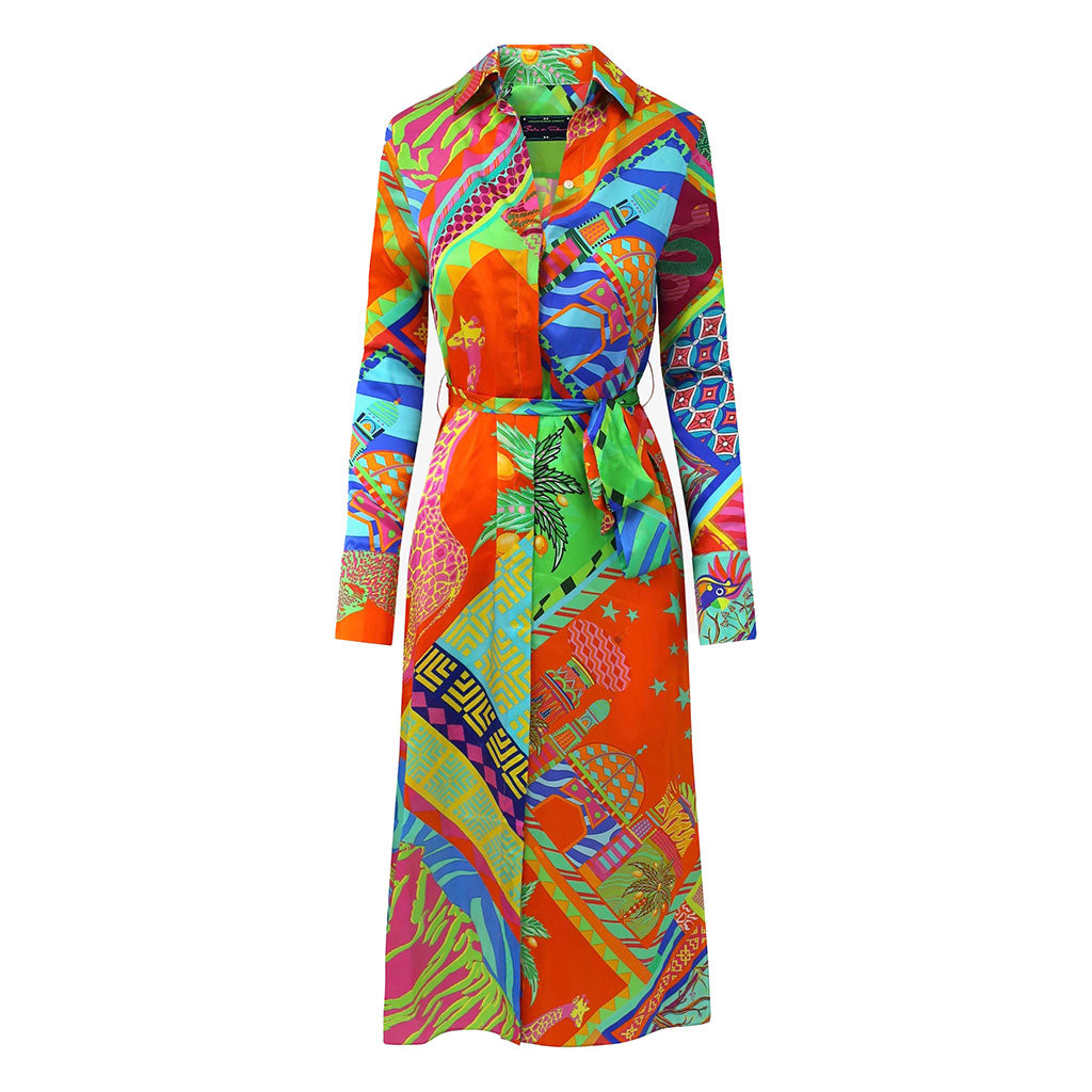 silk safari dress Ulla Johnson Imogen Stunning Silk Ruffle Safari Print cocktail Dress size 2