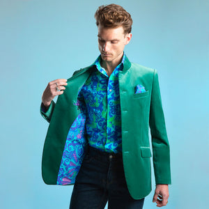 Sage Mughal Mens Velvet Jacket