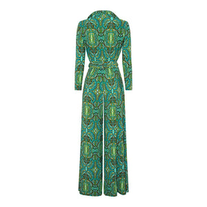 Sage Paisley Wide Leg Jumpsuit