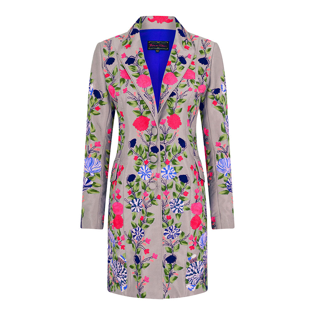 Silver Fab Flowers Coat