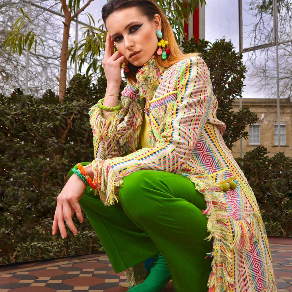 Technicolour Fringed Lacy Coat