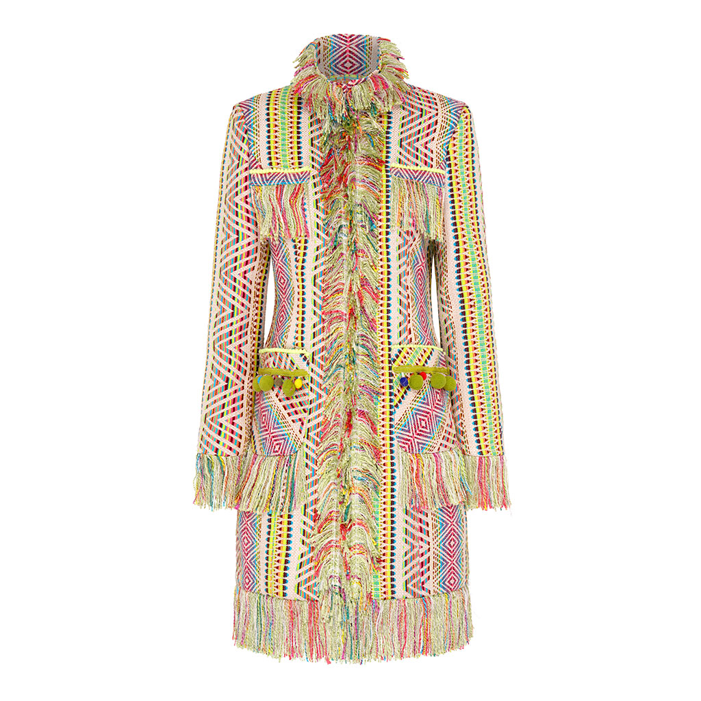 Technicolour Fringed Lacy Coat