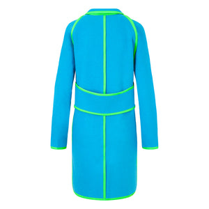 Turquoise Cashmere Mix Space Coat
