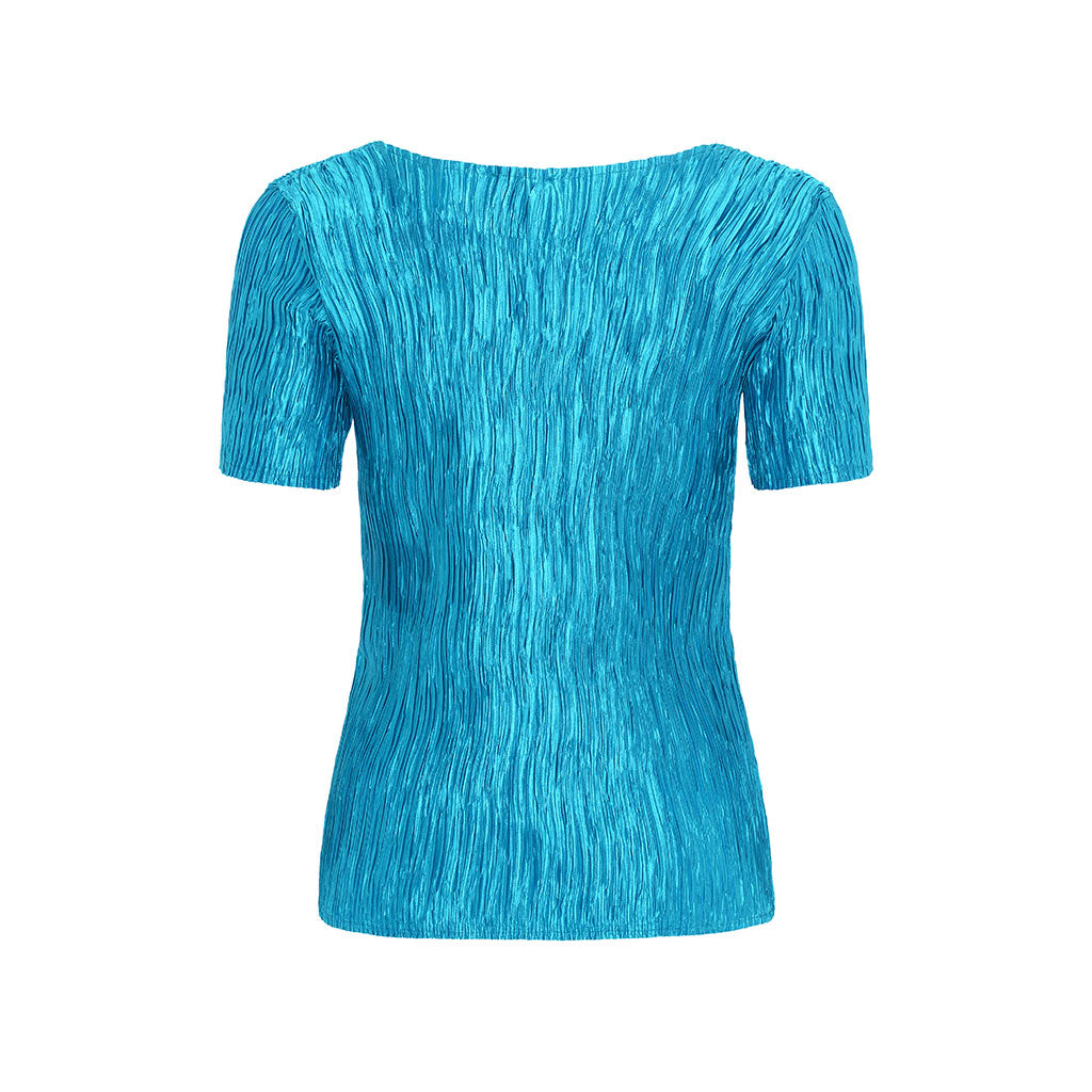 Turquoise Veronique Crinkle Top