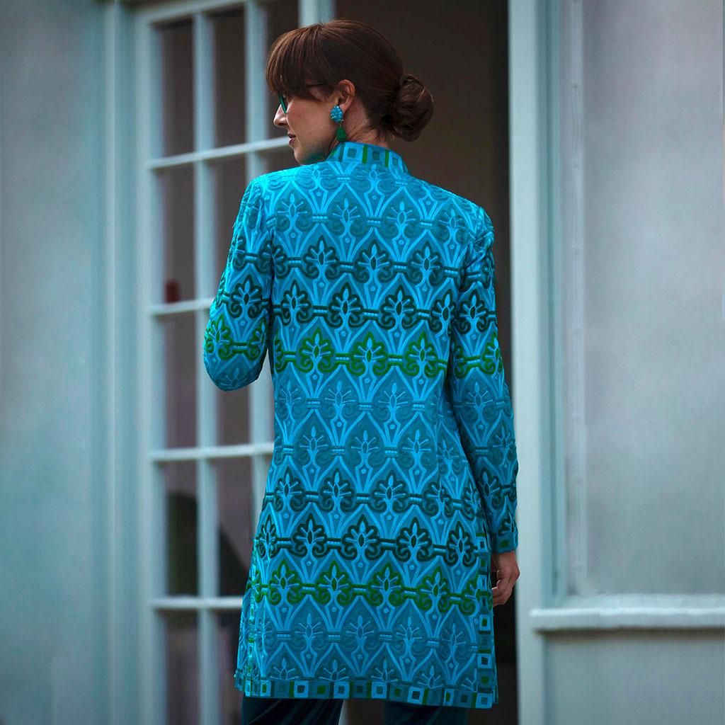 Turquoise Embroidered Mystique Jacket