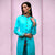 Turquoise Verdon Linen Nehru Jacket