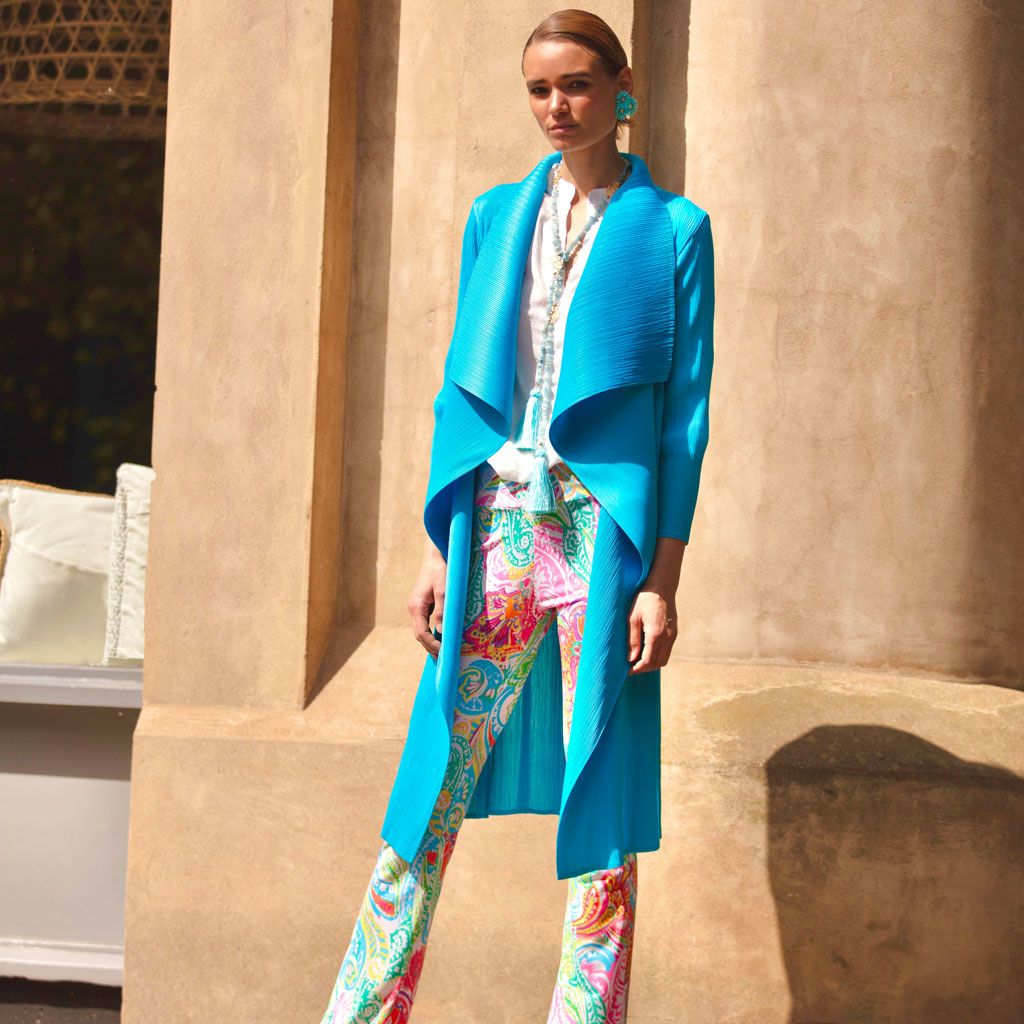 Turquoise Waterfall Crinkle Coat