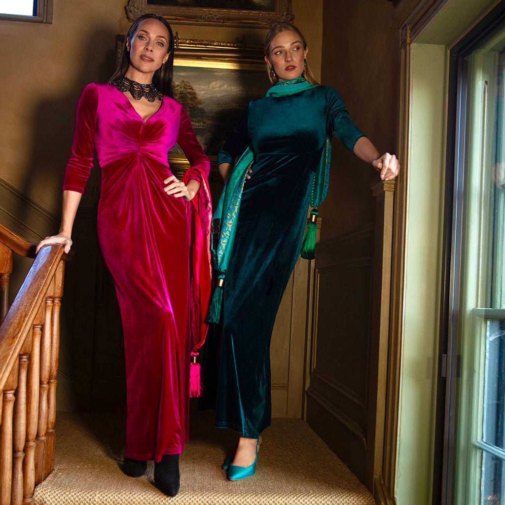 Teal Velvet Maxi Lola Dress Teal Velvet Maxi Lola Dress