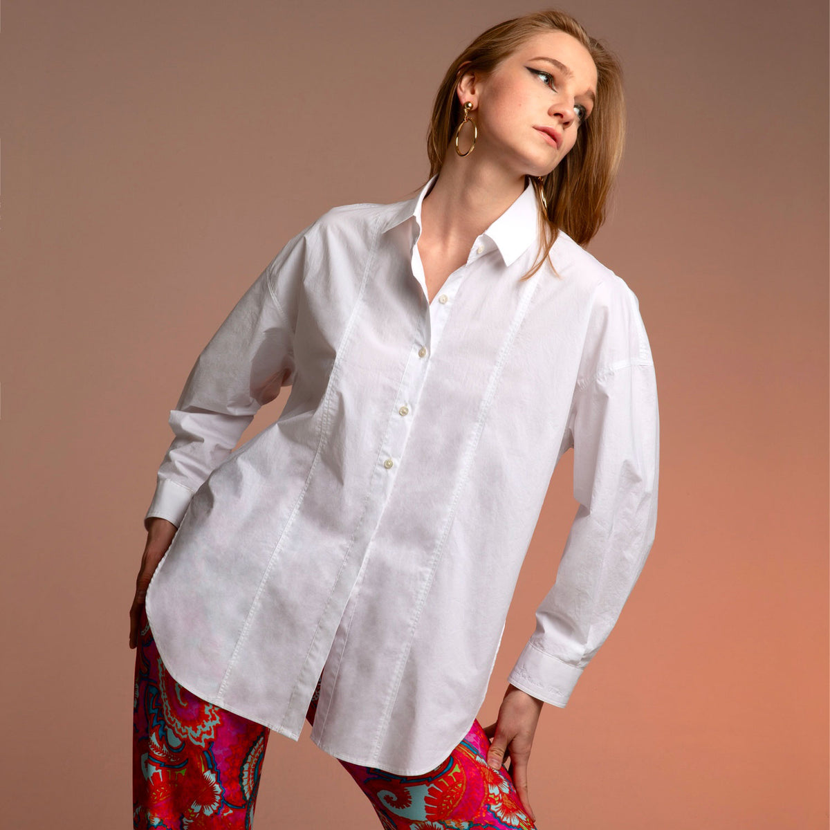 White Cotton Oversized Studio Shirt