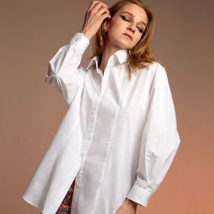 White Cotton Oversized Studio Shirt