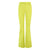 Yellow Faux Suede Flare Trousers