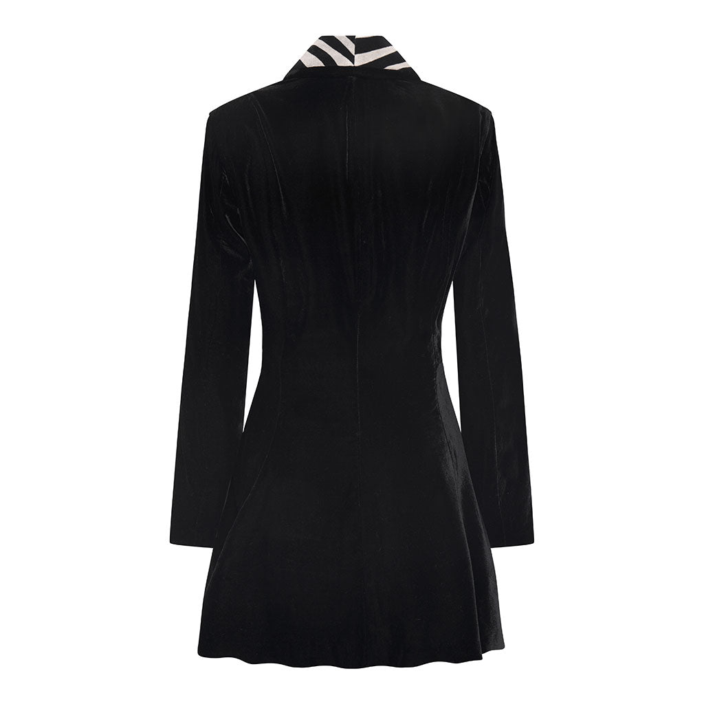 Zebra/Black Tiber Velvet Swing Jacket