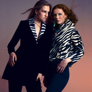Zebra/Black Tiber Velvet Swing Jacket