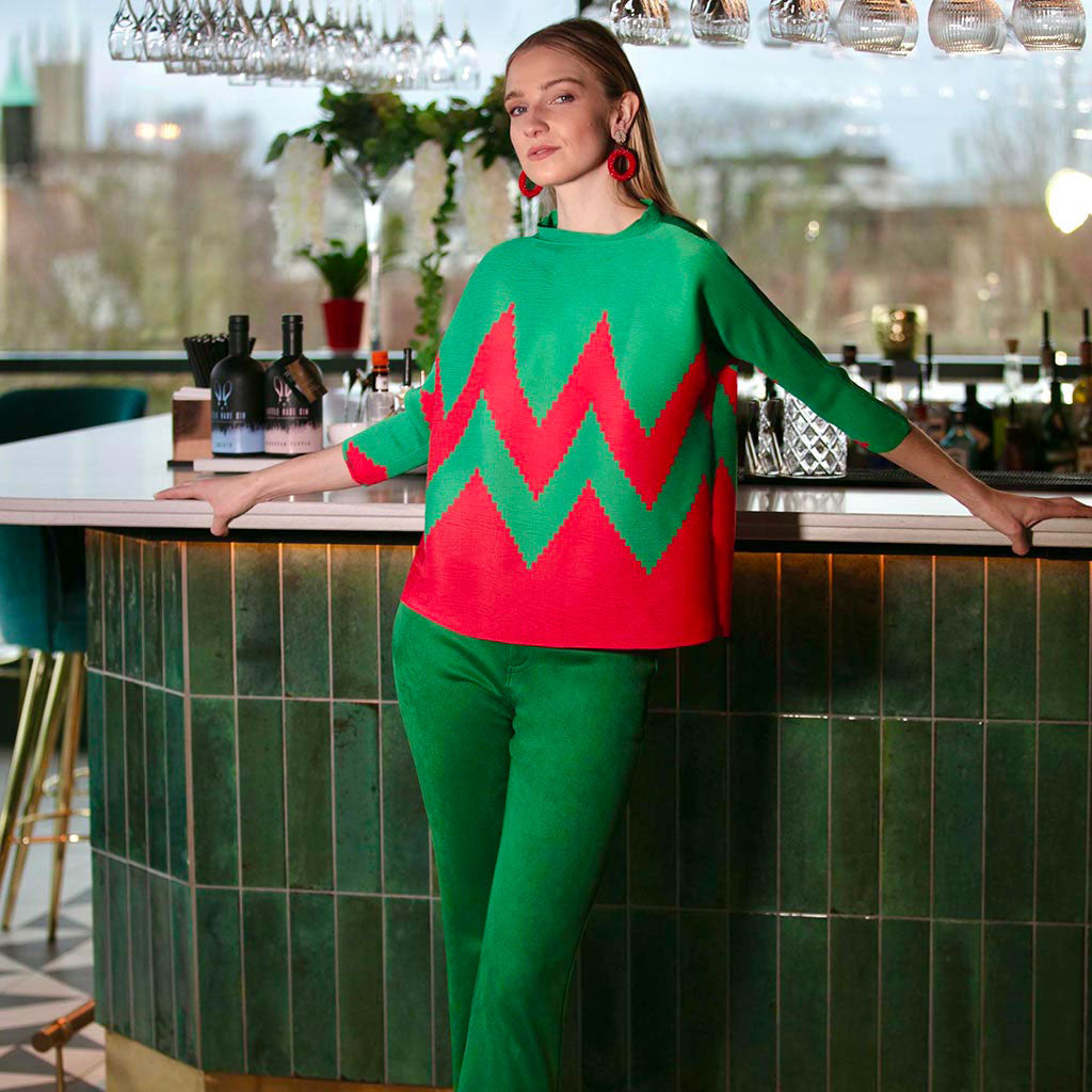 Green/Red Zig Zag Jumper