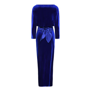 Electric Blue Bella Velvet Dress