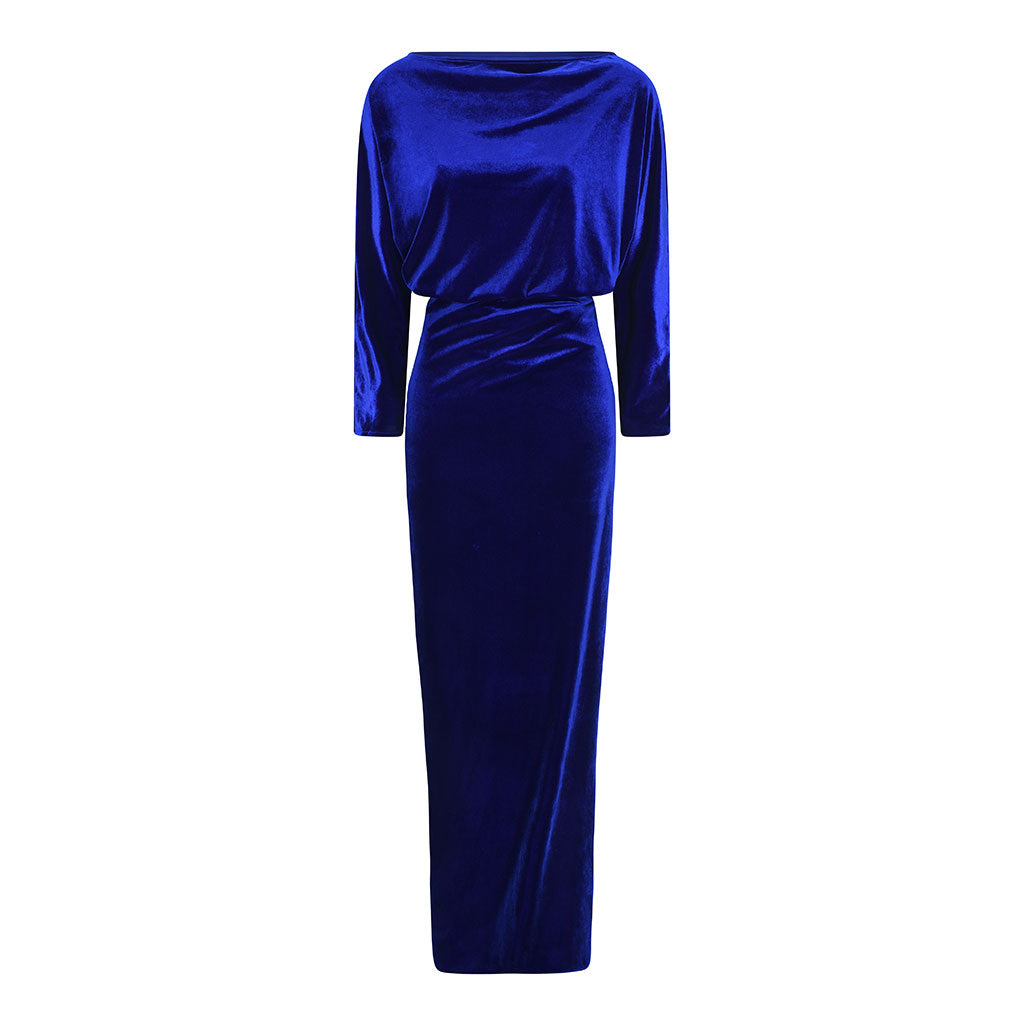 Electric Blue Bella Velvet Dress