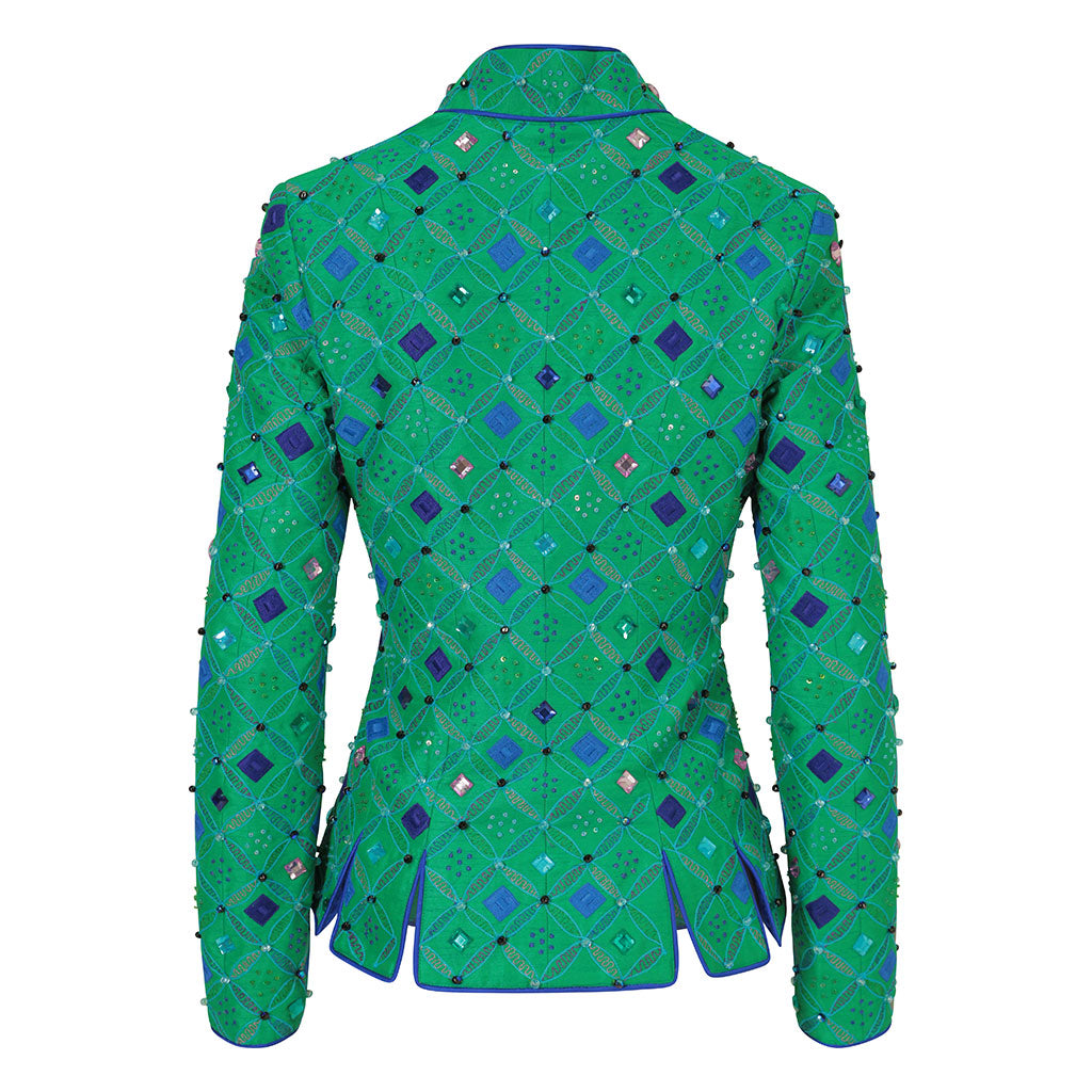 Emerald Tudor Revere Embroidered Short Jacket Beatrice von