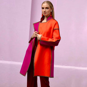 Orange/Pink Cashmere Mix Space Coat