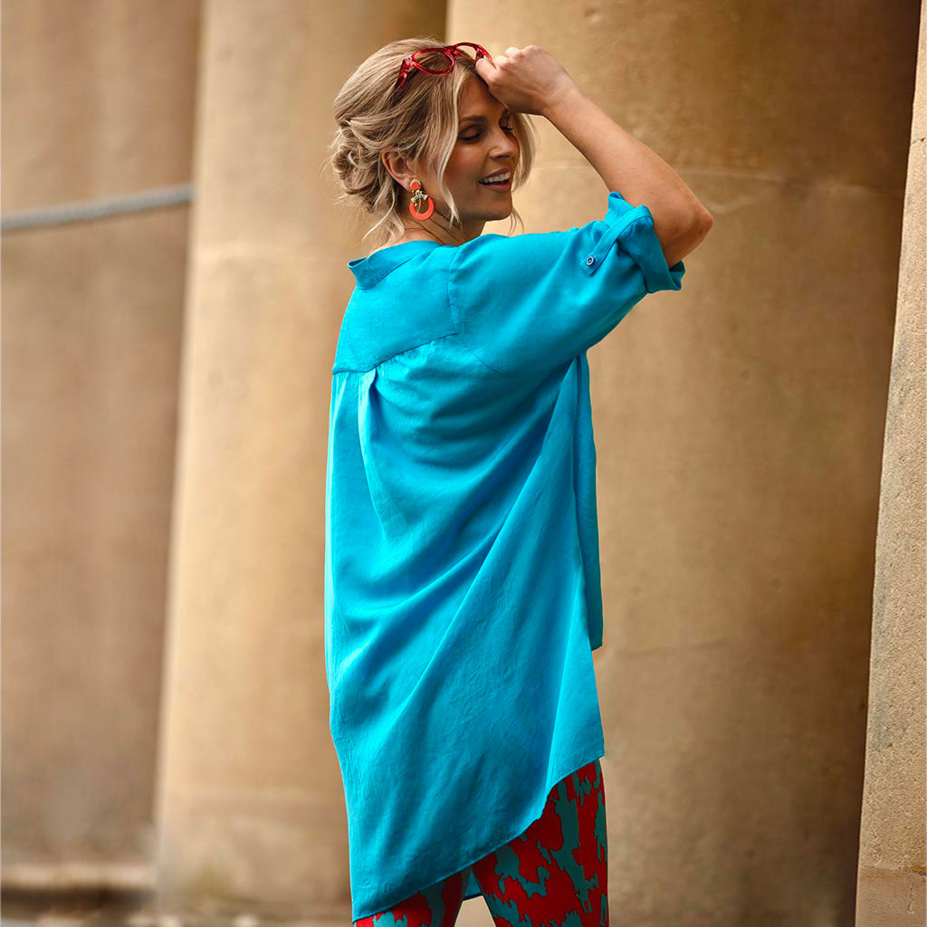 Turquoise Fritzi Oversized Shirt