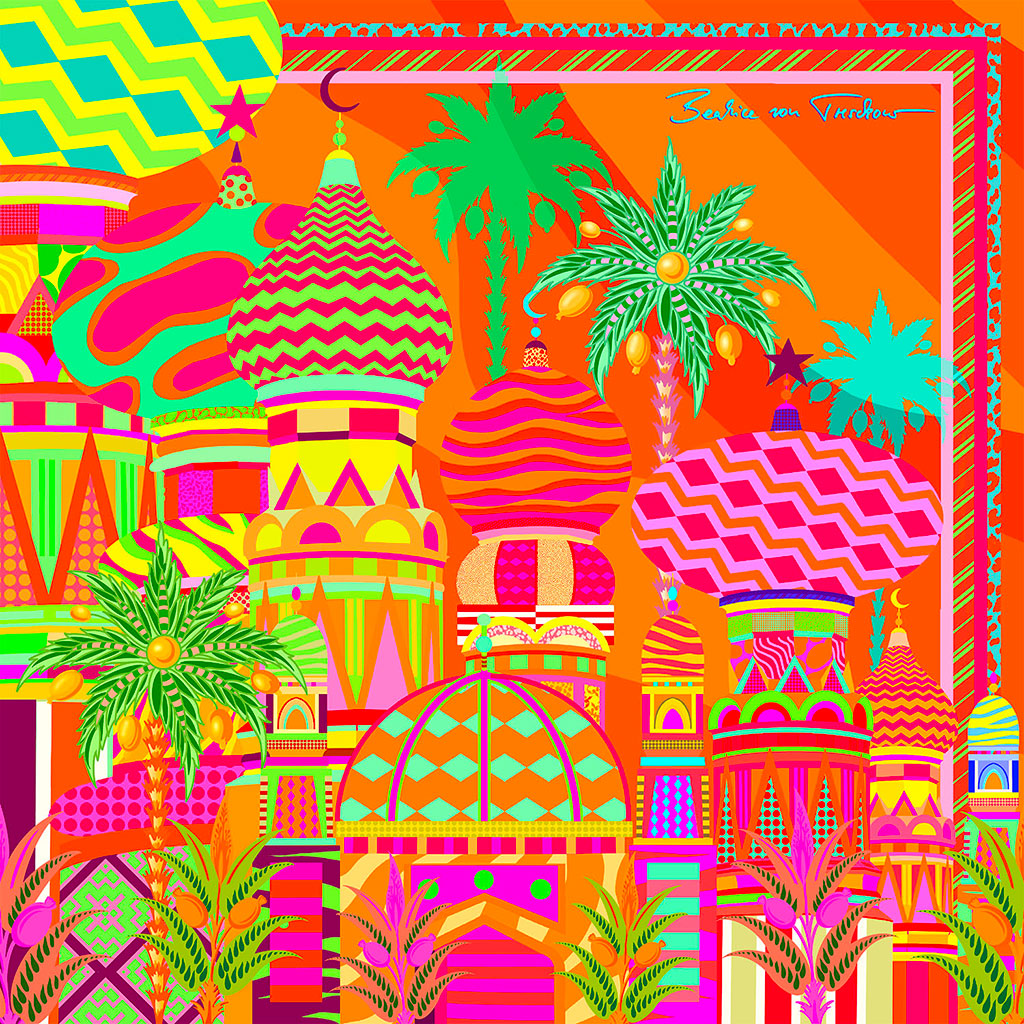 Golden Hour Square Silk Scarf