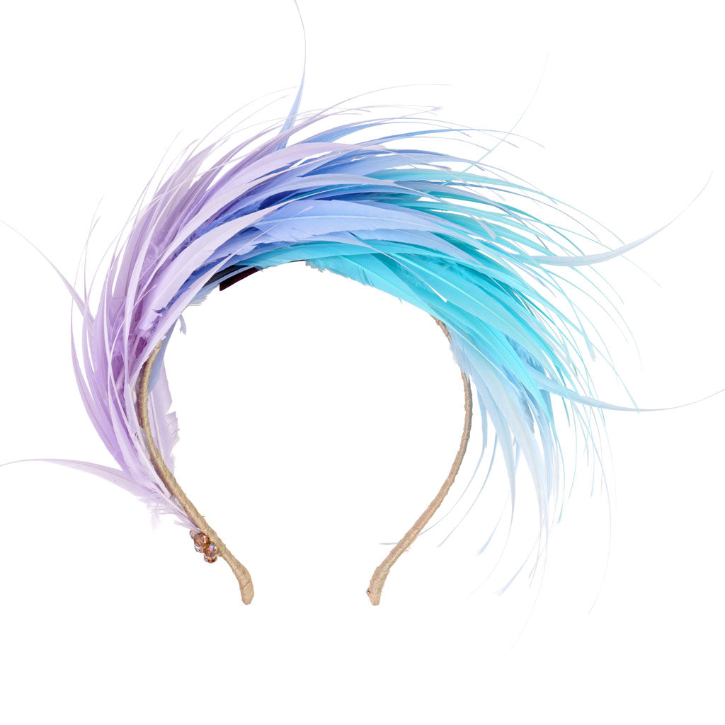 Lilac/Ice Blue Feather Halo Headband