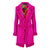 Magenta Fringed Tweed Lacy Coat